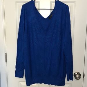 Lane Bryant Royal Blue Long Sleeve V-Neck